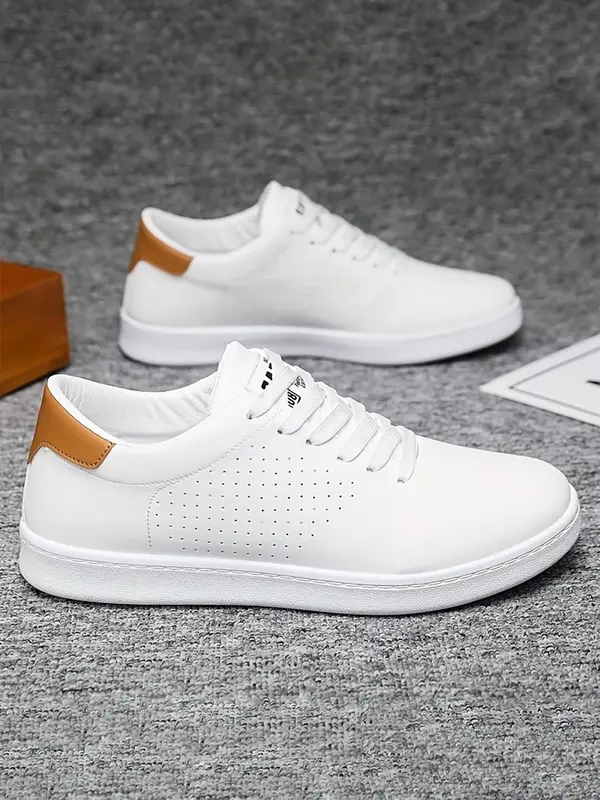 Men's Fashionable Lace Up Low Top Sneakers, Casual Comfortable Breathable Sports Shoes, All-match Minimalist Skate Shoes for Daily Wear 2