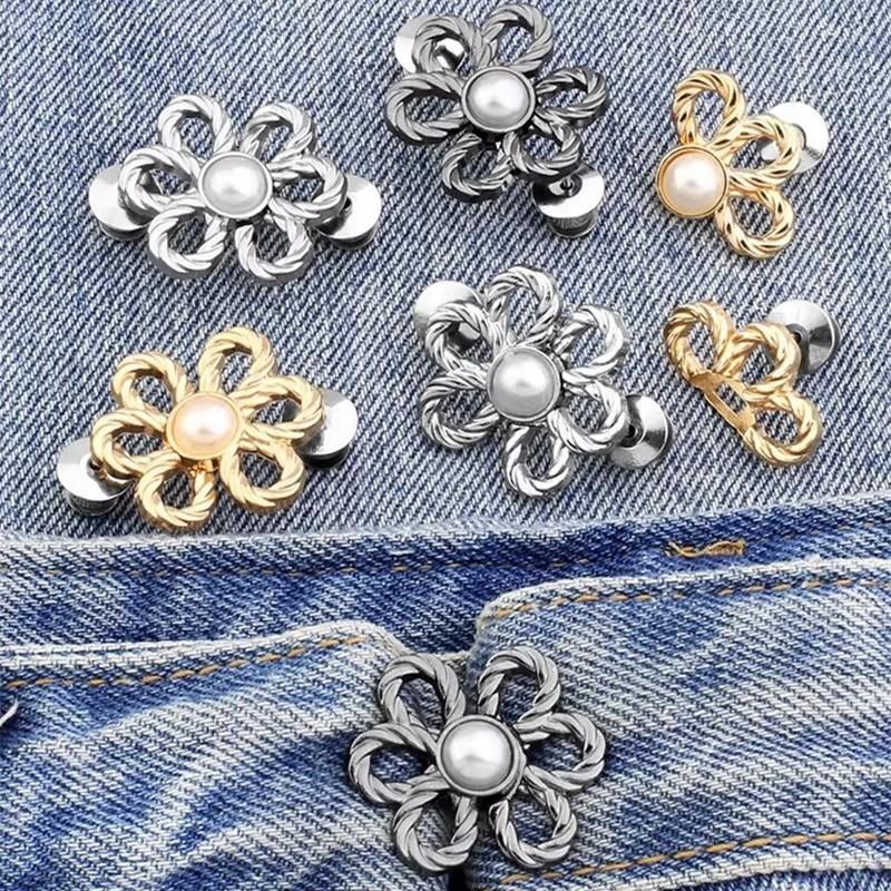 Product Introduction of 2Pcs Detachable Exquisite Six-petal Flower Waist Buckle Adjustable Tighten Waist Buckle Jeans Pants Trousers Snap Fastener No Sew 15