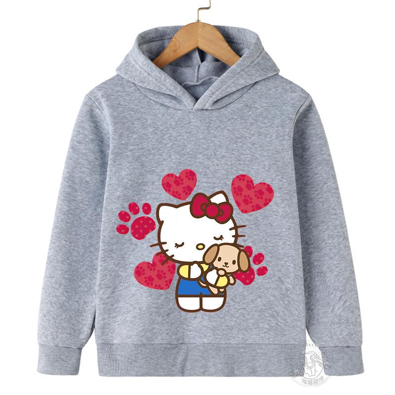 Product Introduction of Hello Kitty kawaii children's fashion girls autumn clothing baby girl sweatshirt children's hoodie toddler casual sportswear 2