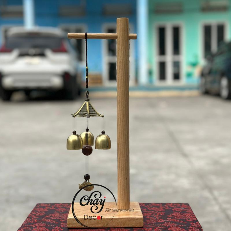 Set Kệ Gỗ Treo Chuông Gió Bình An, Set Chuông Bình An Chay Decor 3