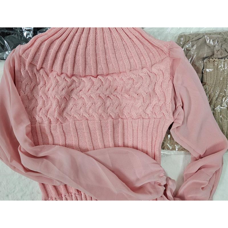 Áo len dáng ngắn croptop MIHAE, áo kiểu nữ hàng Quảng Châu cao cấp 6