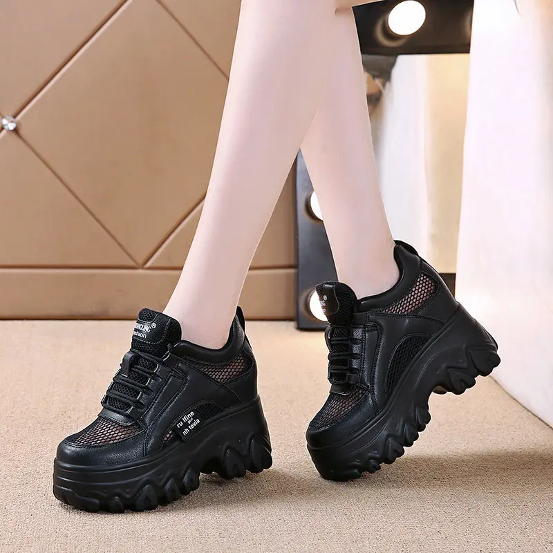 Giày Nữ, Đế Dày, Đế Tăng Chiều Cao, Dễ Phối Đồ, Giày Daddy Thường Ngày Đế Bằng, Thích Hợp Cho Mùa Lò Xo Và Mùa Thu, Màu Đen, Hàng Mới Về, Cỡ Nhỏ 2