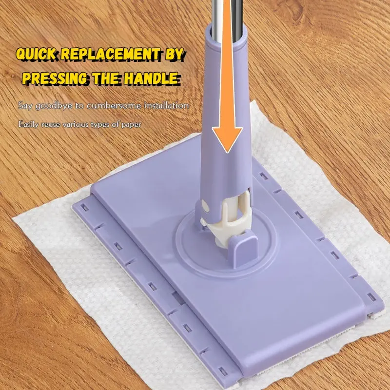 Flat mop, lazy person no need to wash small mop, disposable mop head, dry and wet household cleaning static electricity cleaning tool