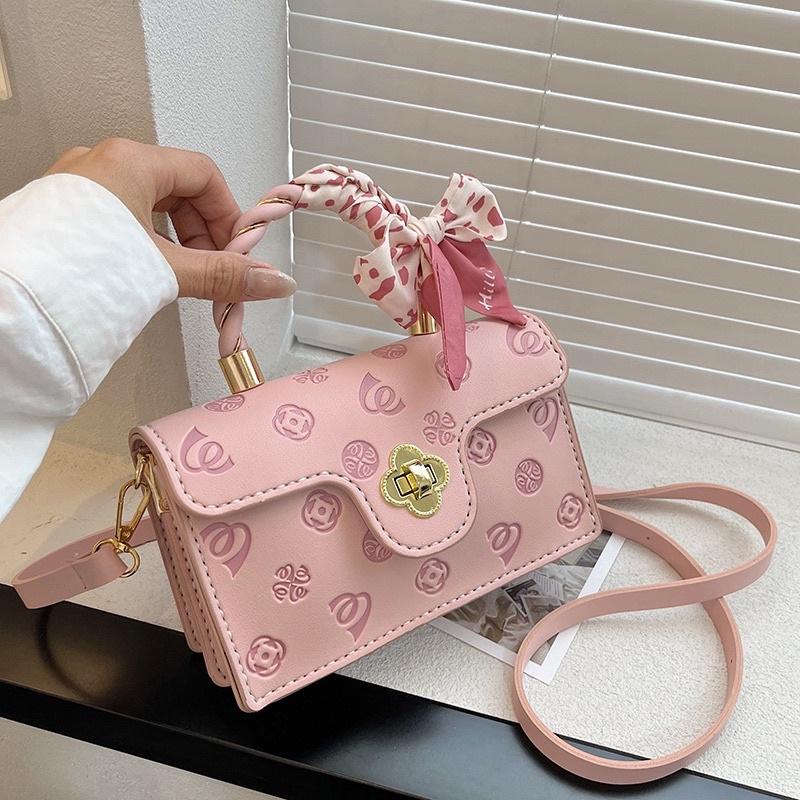 Túi Xách Handmade Túi Tự Đan Da PU hình hoa Phụ Kiện Đan Túi Có hướng dẫn Bag Nữ