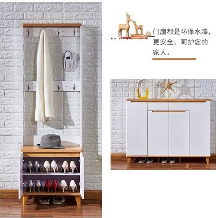 Product Introduction of 【SG Sales】Door shoe cabinet  Nordic solid wood simple modern hall cabinet  partition cabinet  storage cabinet hanger coat cabinet 11