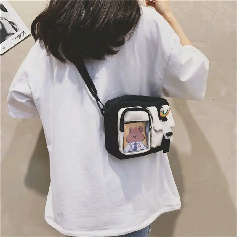 Tas Selempang Bahu Mini Cute Lucu Wanita Kanvas 17x22x6 - Slingbag