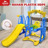 Gambar SPEEDS Perosotan Ayunan Set Karakter Mainan Seluncuran Anak Free Ring Basket Prosotan 5 In 1 Playground LX001-1301 - M1301 BIRU 3in1 dari Speeds Premium Store Kota Surabaya 4 Tokopedia