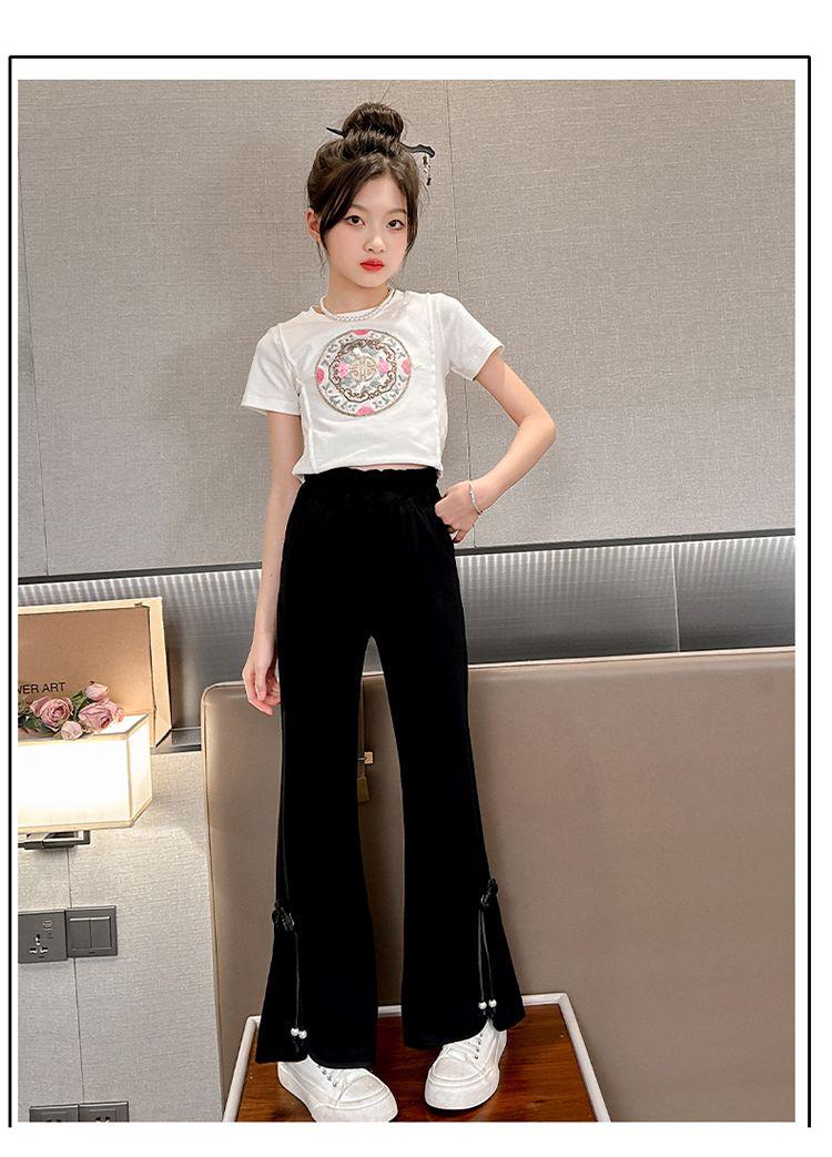 Product Introduction of Quần Dài Ống Loe Phong Cách Phương Tây, Cho Bé Gái, Hàng Mới Về Mùa Hè 2024, Quần Legging Trẻ Em Dễ Phối Đồ Thích Hợp Cho Trẻ Em Trung Bình Và Lớn, Ôm Sát Và Mỏng, Quần Dài 19