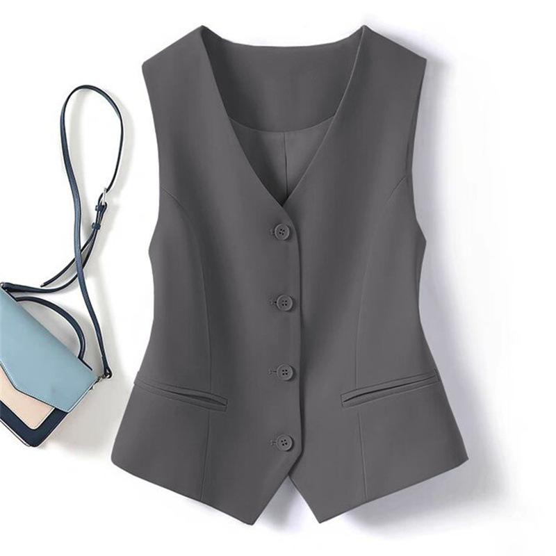 Áo Ghi Lê Vest Nữ, Bộ Sưu Tập Mùa Xuân Và Mùa Thu 2024, Hàng Mới Về, Mỏng Vừa Vặn, Có Thể Mặc Ngoài Trời, Váy Băng Quấn, Áo Ghi Lê, Màu Đen, Áo Ghi Lê Ngắn Top áo  gile Women sweater  vest áo  gile vest  hoa ghile 8