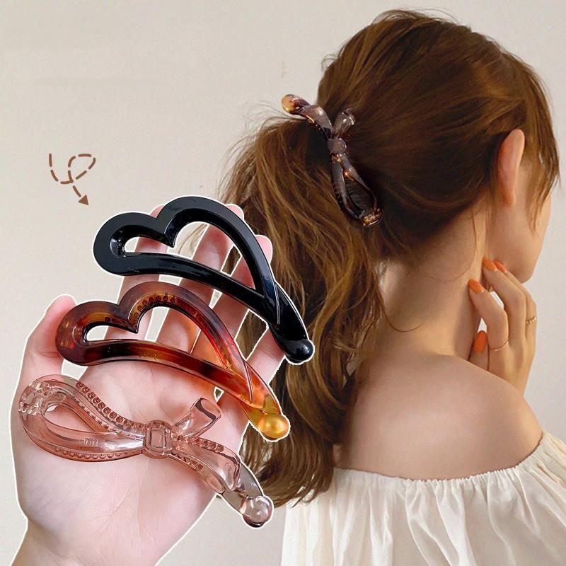 Kẹp Hình Nơ Đính Đá Chất Liệu Acrylic Kẹp Tóc Thời Trang Thiết Kế Đơn Giản Thích Hợp Cho Tóc Đuôi Ngựa Cao Phụ Kiện Tóc Nữ