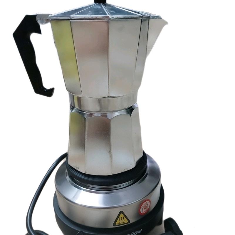 combo ấm pha cafe Moka pot+Bếp điện nhôm 300ml và mini 500w_Bộ sản phẩm thích hợp cho người yêu thích cafe. Máy Xay Cà Phê Xay Cà Phê