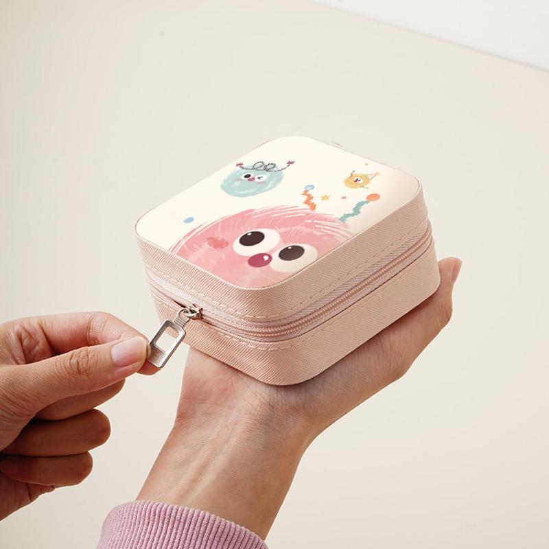 Retro Cartoon Pet Pattern Jewelry Box Good Quality Handle Cartoon Jewelry Box Handheld Jewelry Box for Ring 5