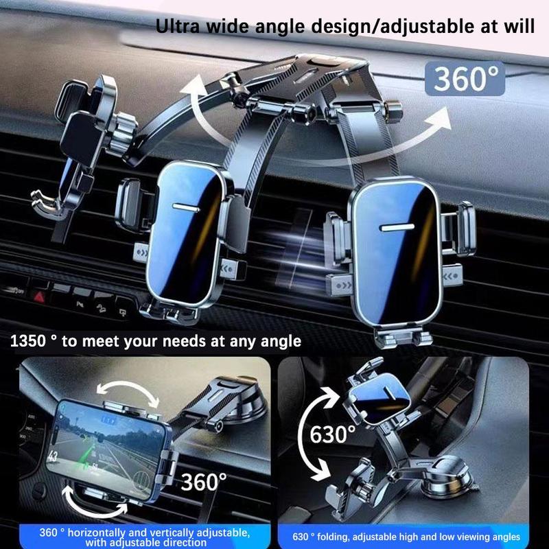 Car Phone Holder Phone Clamps On Waterfall-shaped Cars Do Not Obscure Driving Vision 360 Degree Rotation 3