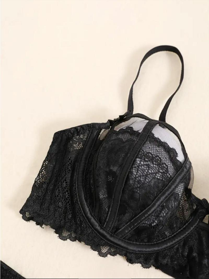 Product Introduction of Women's Bow Decor Floral Lace Bra, Elegant Adjustable Strap Push Up Bra Lingerie Top, Soft Comfortable Breathable Underwear for Women 17