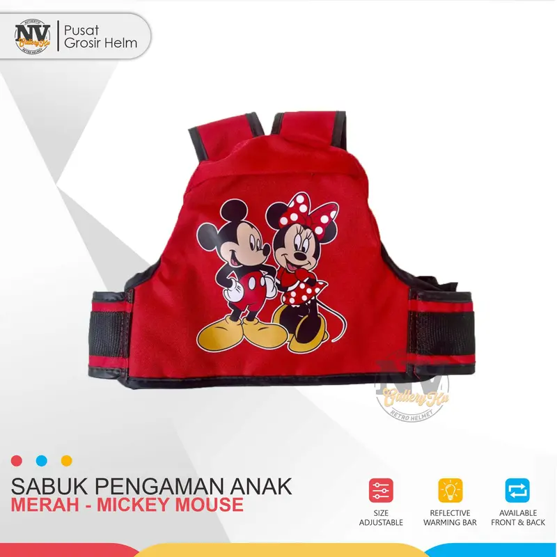 Sabuk Pengaman Anak di Sepeda Motor 2 in 1 Karakter Kartun Lucu 6