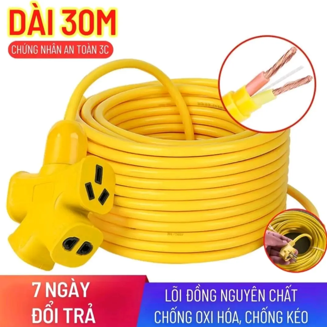 Cuộn Dây Điện Tachi 30m 16A-250V Ổ Cắm Đúc Siêu Bền daydien ocamdien cuon
