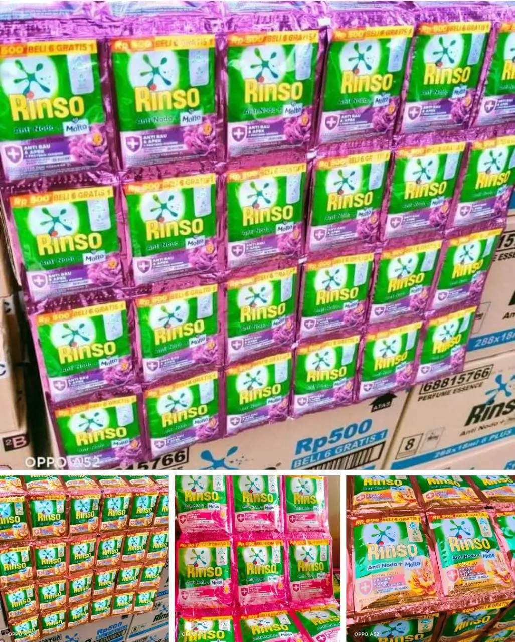 PROMO Paket 6 Renceng Rinso Cair 500 isi 36 pcs Promo Murah Rinso Molto Cair (500)