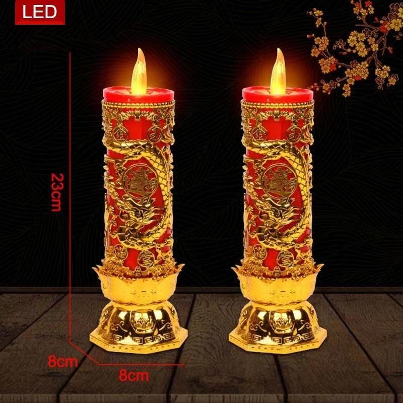 Đèn Thờ Bày Bàn Thần Tài , Ban Gia Tiên, Chạy Bằng Pin(1 CẶP NHƯ HÌNH )