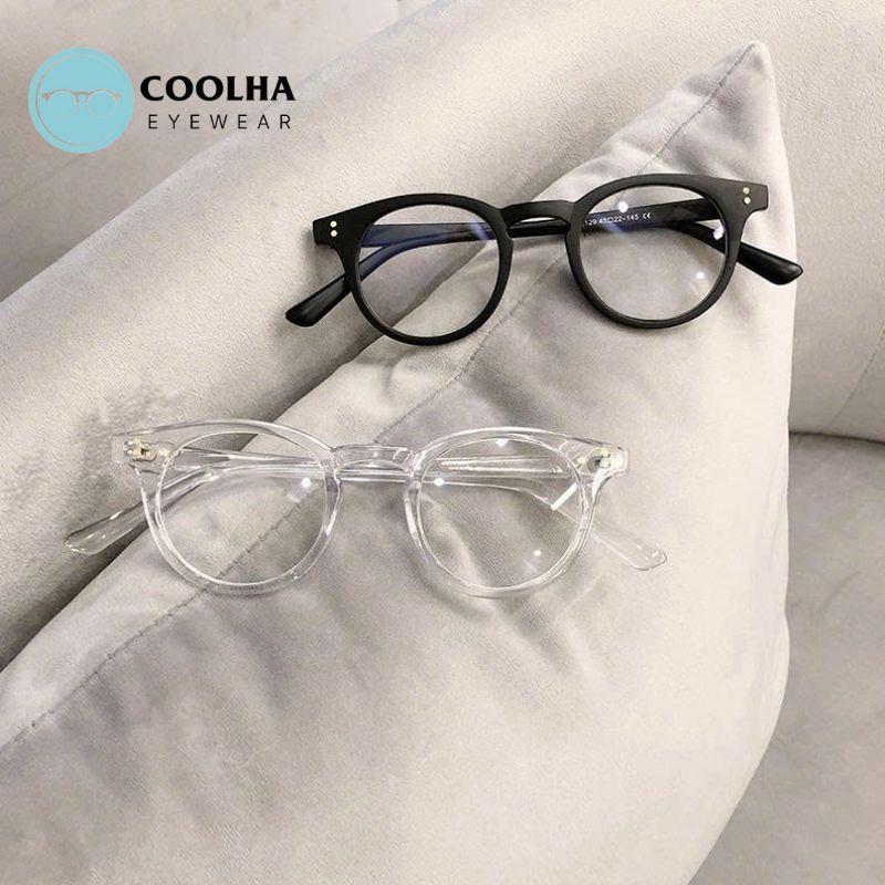 Gọng kính cận nữ nam mắt tròn kính giả cận hai chấm không độ chống tia UV phong cách Hàn Quốc thời trang giá rẻ Minaso 027