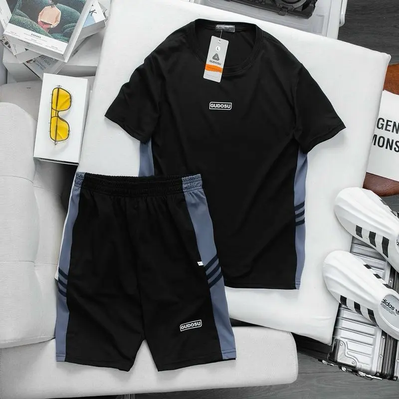 Bộ Quần Áo Nam Phối Eo Vải Thun Cá Sấu Thoải Mái Thoáng Mát Mùa Hè 4 Màu Có Thể Giặt Máy - FashionDT 2