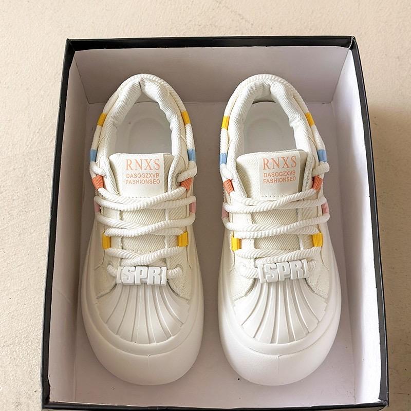 giày thể thao nữ cute , chất liệu vải canvas đế cao 5cm kiểu dáng mới , basic , dế phối đồ Sneaker Shoes Cổ Cao 2
