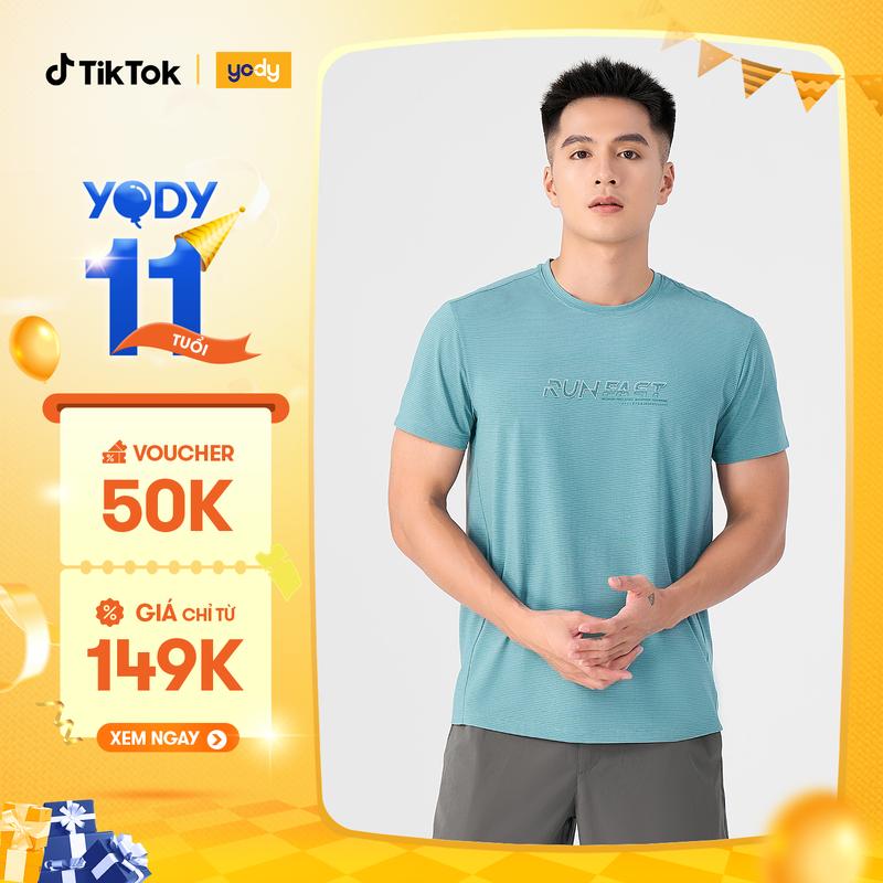 YODY Áo Thun Thể Thao Nam Run Fast Mềm Mại Thấm Hút Khô Nhanh STM7061