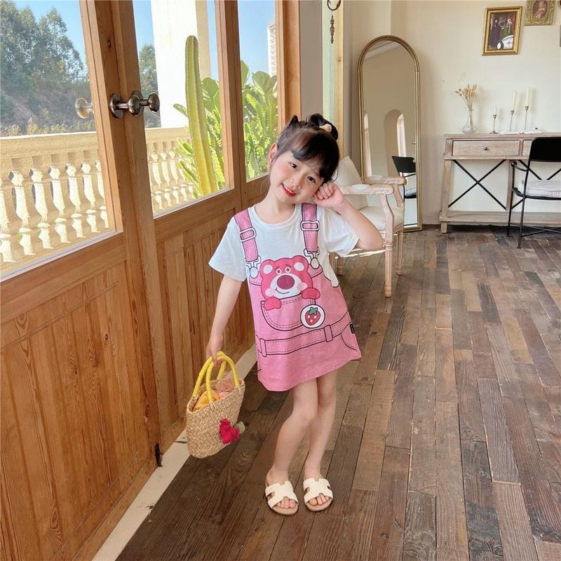 Product Introduction of ชุดเด็กผู้หญิง หน้าร้อน มาใหม่ ทรงหลวม ปลอม สองชิ้น เสื้อเชิ้ตแขนสั้น เสื้อยืด กระโปรง สาวน้อย เดรสลายการ์ตูนน่ารัก 19