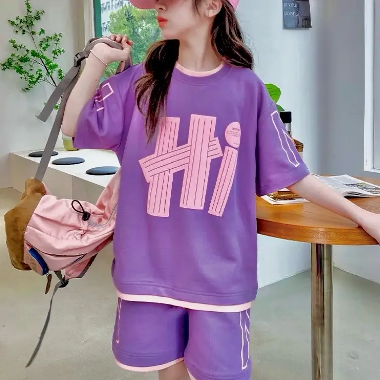 Bộ Quần áo bé gái Hi- Phong cách năng động, cá tính - Vải Cotton Sandal