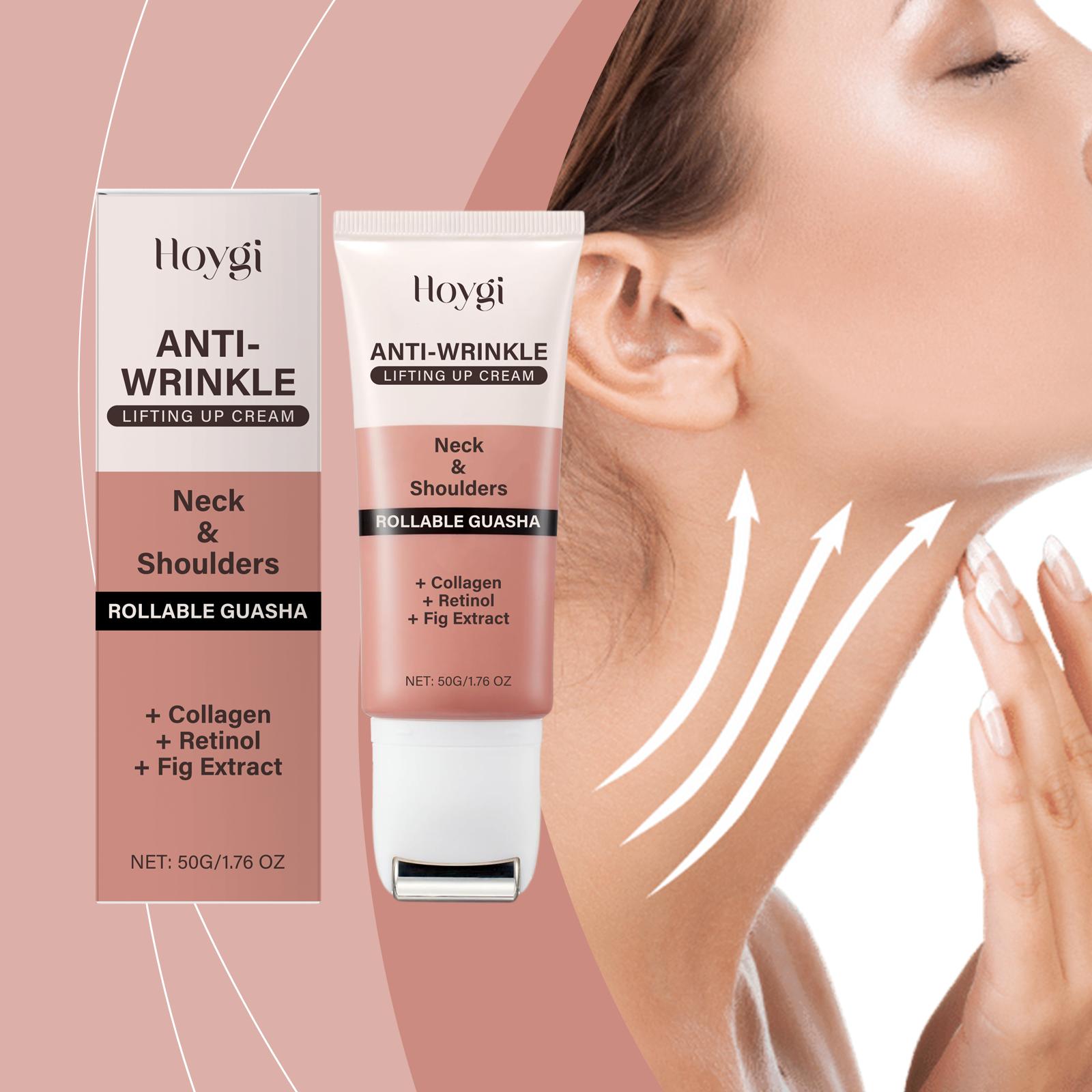 Hoygi Krim Leher Retinol Anti-Wrinkle Lifting Up Cream 50G Melembapkan Menghidrasi Mengurangi Garis Halus Pencerah dengan Kolagen Retinol dan Ekstrak Buah Ara Mengencangkan Aging Arbutin Mencerahkan Kerutan