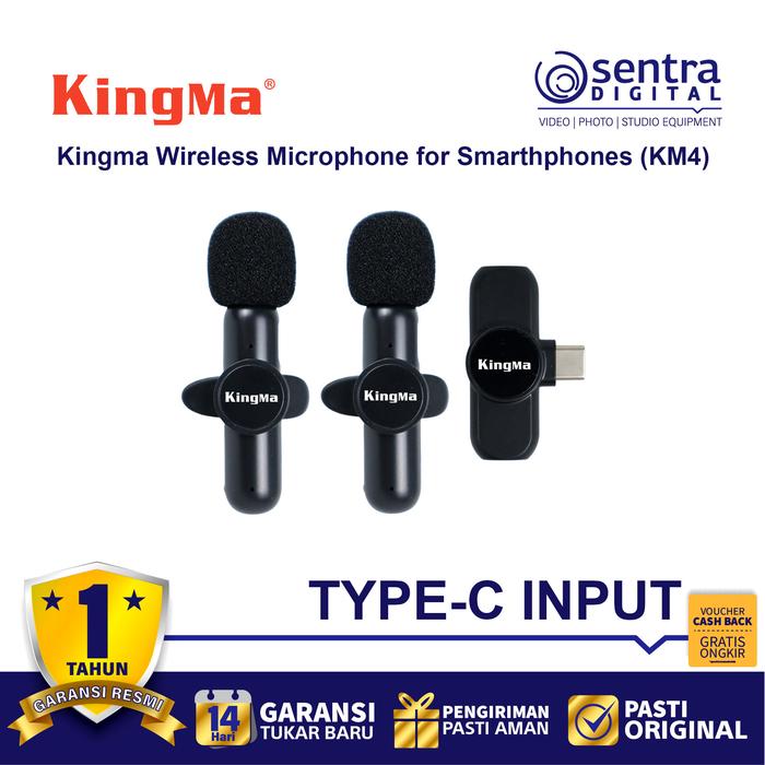 Gambar Kingma KM4 Wireless Microphone with Type C Audio Input RX RX TX dari Sentra Digital Kota Surabaya Tokopedia
