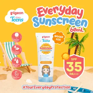 PIGEON TEENS EVERYDAY SUNSCREEN SPF 35/PA+++ 60ml | Sunscreen Remaja Real SPF | No Whitecast | Non Sticky Formula