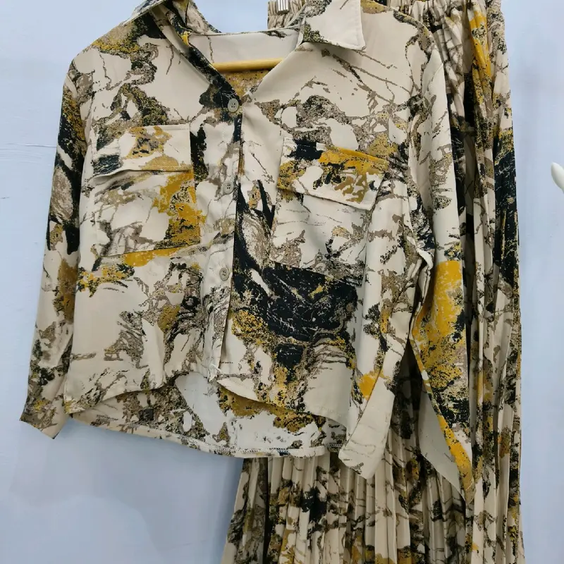 KC JOEY PRISKET SET 3UKURAN KEMEJA ROK SHAKILA MARBLE VINTAGE Atasan Baju 5