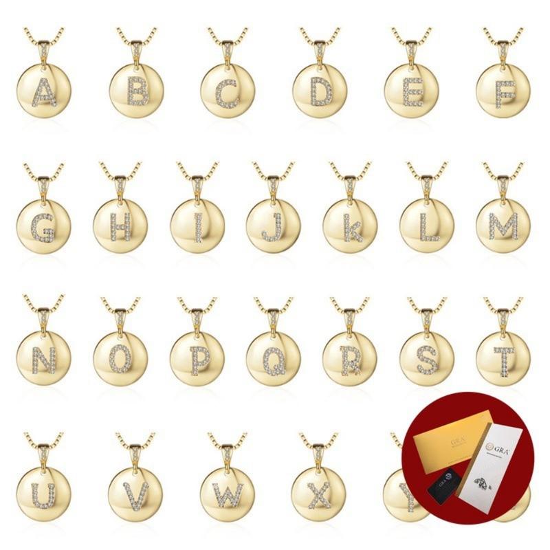 Product Introduction of (With Gra Certificate) Fashion Copper Plating 18K Gold Trend 26 English Letter Necklace Pendant Female Clavicle Chain 20