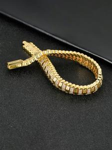 ICED CHICS Pulsera Hip Hop de Hueso de Serpiente de 9mm con Piedras Preciosas Sintéticas Brillantes, Regalo de Joyería de Lujo Unisex, Accesorio de Moda para Todas las Ocasiones