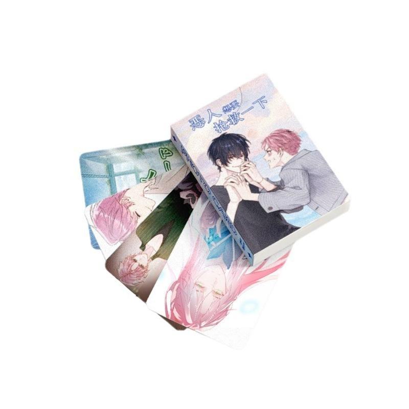 Hộp 50 thẻ ảnh Tôi phải làm một kẻ đại xấu xa lomo card anime manga hologram Korean Comics BL Manhwa BoyLove siêu đẹp 1