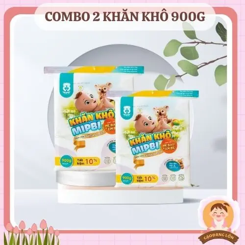 2 gói khăn khô đa năng Mipbi gói lớn tiết kiệm cho cả gia đinh