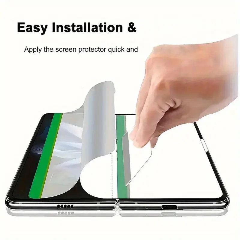 GIROUETTE GIROUETTE HD Flexible Hydrogel Film, 3 Counts Anti-scratch Phone Screen Protector, Bubble-free Installation Phone Screen Protective Film for Galaxy Z Fold 3/4/5/6, Cases 3
