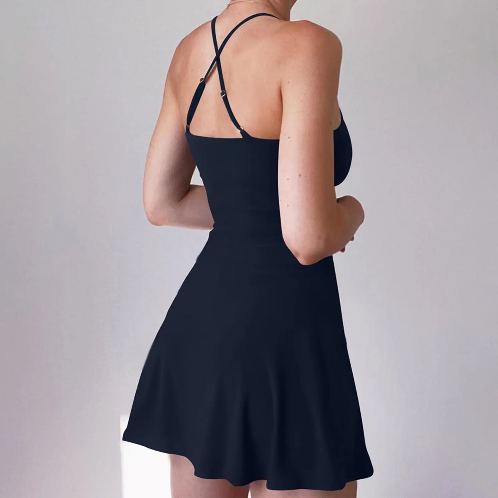 Women 2-piece Outfit, Sleeveless Mini Tennis Dress with Shorts Athletic Golf  Summer Outfit