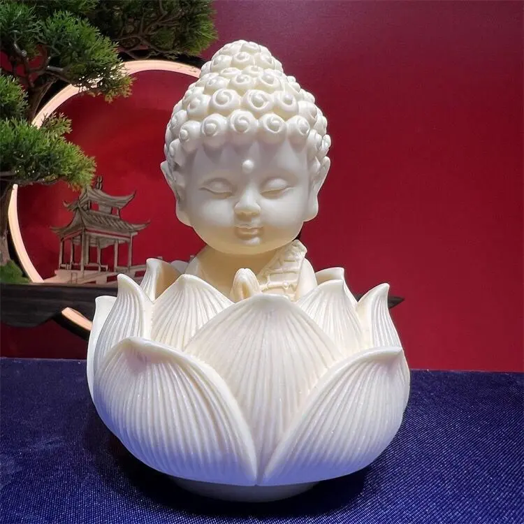 Ivory Fruit Baby Buddha Lotus Base Q Version Tathagata Car Ornament Big Day Tathagata Buddha Car Ornament
