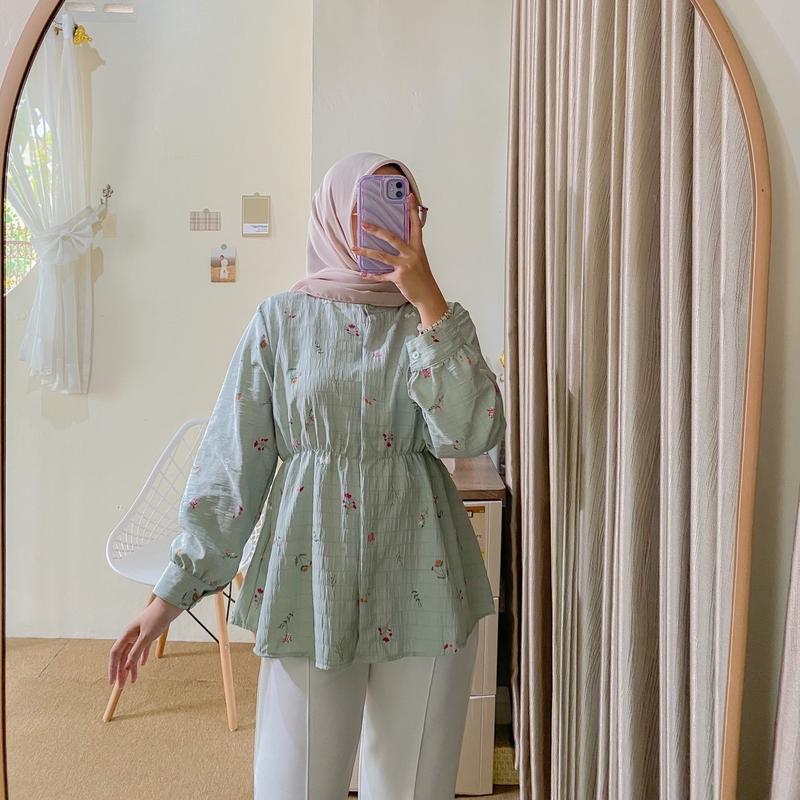 Bricia_label - VANYA BLOUSE / blouse motif / blouse floral / blouse karet perut 4