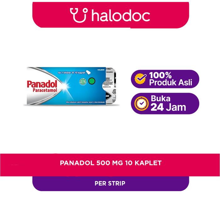 Gambar Panadol 500 mg 10 Kaplet Strip dari Halodoc Official Store Kota Administrasi Jakarta Barat Tokopedia