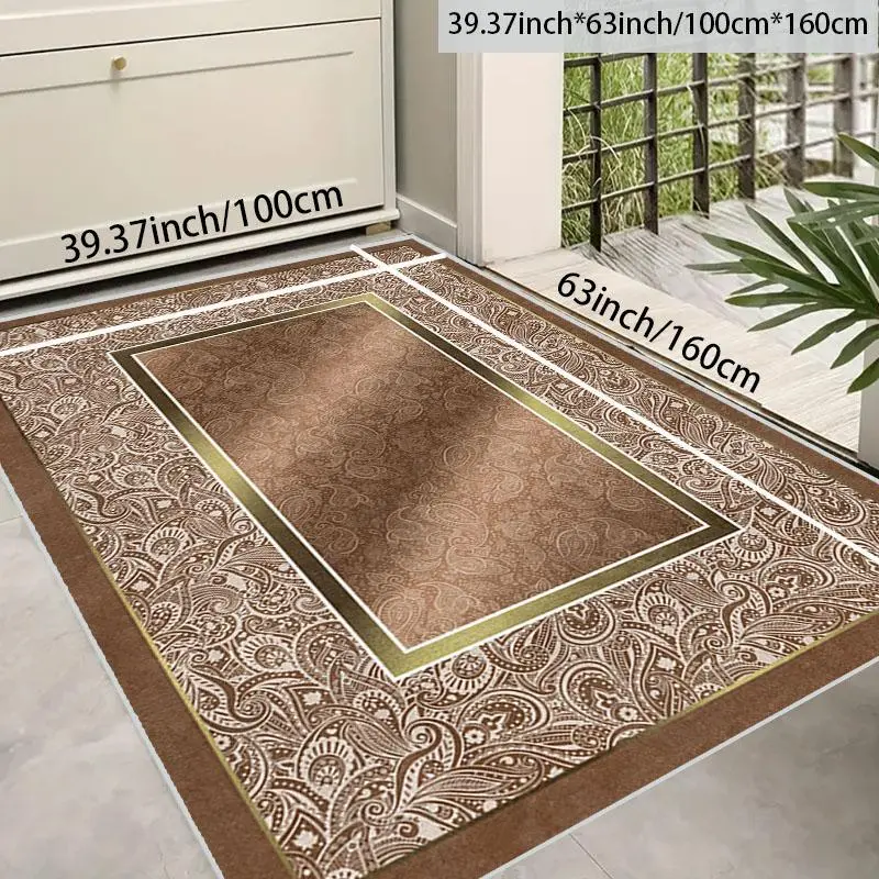 Floral Pattern Area Rug, 1 Count Non-slip Soft Floor Mat, Machine Washable Decorative Carpet for Home Living Room Bedroom Kitchen Study Room 5