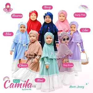 CAMILA RAYYA Seri 1 Gamis Set Anak Perempuan by Qonita Kids muslim  nyaman  variasi