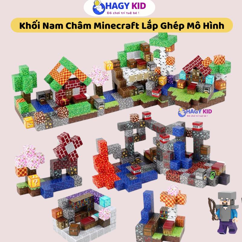 Khối Nam Châm Minecraft Lắp Ráp Từ Tính Xây Dựng Cho Bé Hagykid Gíup Thỏa Sức Sáng Tạo