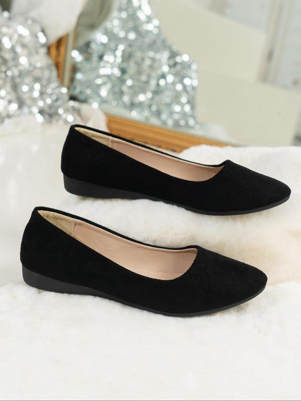 Women's Fashionable Solid Color Pointed Toe Flat Shoes, Casual Comfortable Slip on Shoes for Daily Wear, Lightweight Breathable Shoes for All Seasons, Girl 2