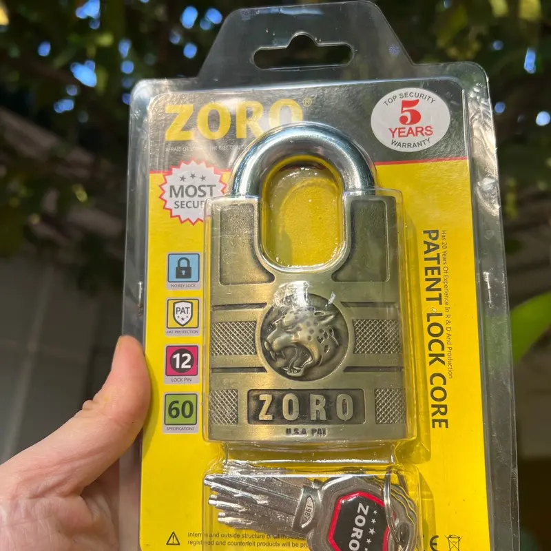 Ổ khoá  ZORO chìa kiếm chống chìa vạn năng phiên bản mới ,thép không rỉ ,bảo hành 12 tháng . 5