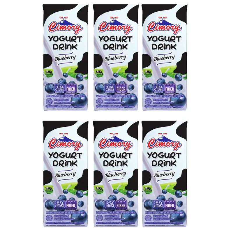 CIMORY UHT Yogurt Drink 200ml Blueberry - [1 Paket Isi 6pcs] 1