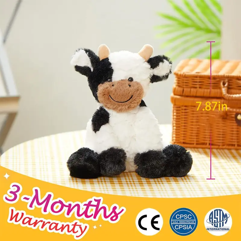 Cute Cow Design Plush Toy, Plush Animal for Home Decor, Christmas Gift, Stuffed Animal Toy Birthday Gift, Cute Sitting Cow Stuffed Animals, Cow Plush Stuffed, Animal Plushies, Summer Toy, Gift for Her, Girl's Gift 4
