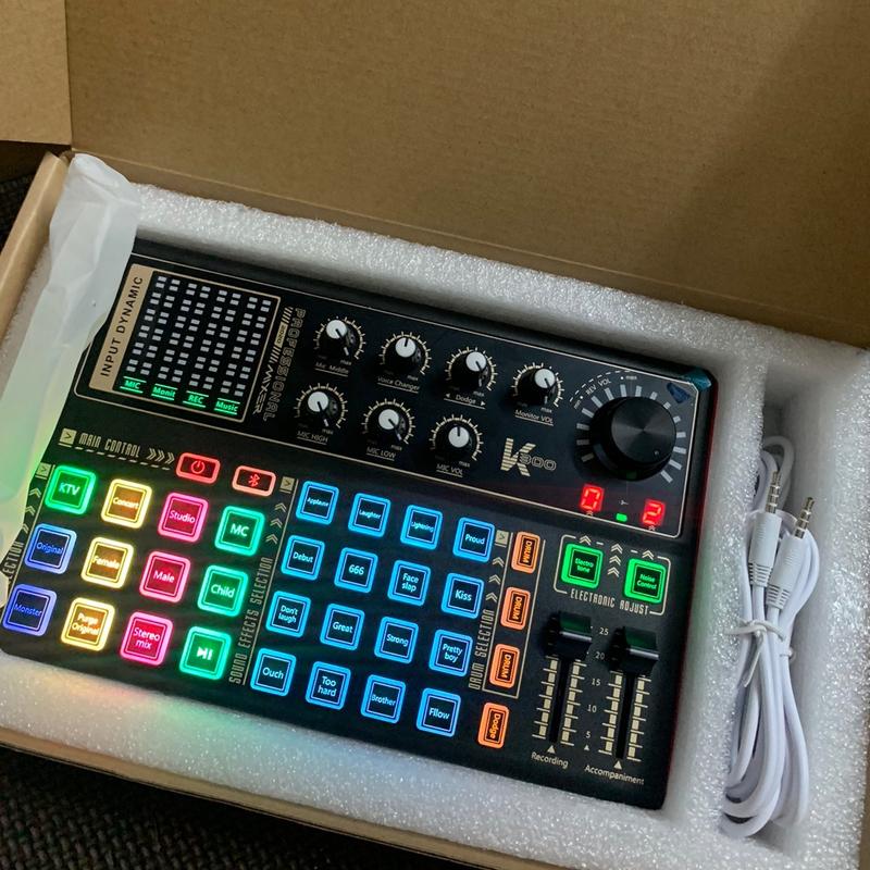 Sound card k300 thiết kế đèn led cực đẹp hiệu ứng vỗ tay tiếng cười giả giọng nói người già trả con