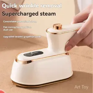 Art Toy Setrika Low Watt 2in1 Foldable Multifungsi Portable Uap 100ml Traveling Dry/Wet Ironing dengan Panel Keramik dan Suhu Konstan